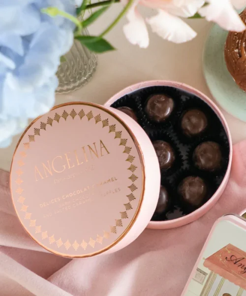 Alternative view of Angelina Box of Dark chocolate and caramel truffles