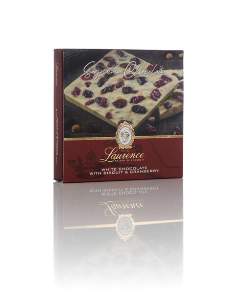 Λευκή σοκολάτα με μπισκότο και κράνμπερι