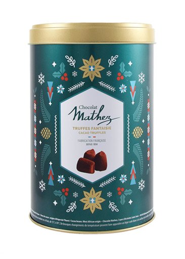 Mathez τρούφες Christmas green tin