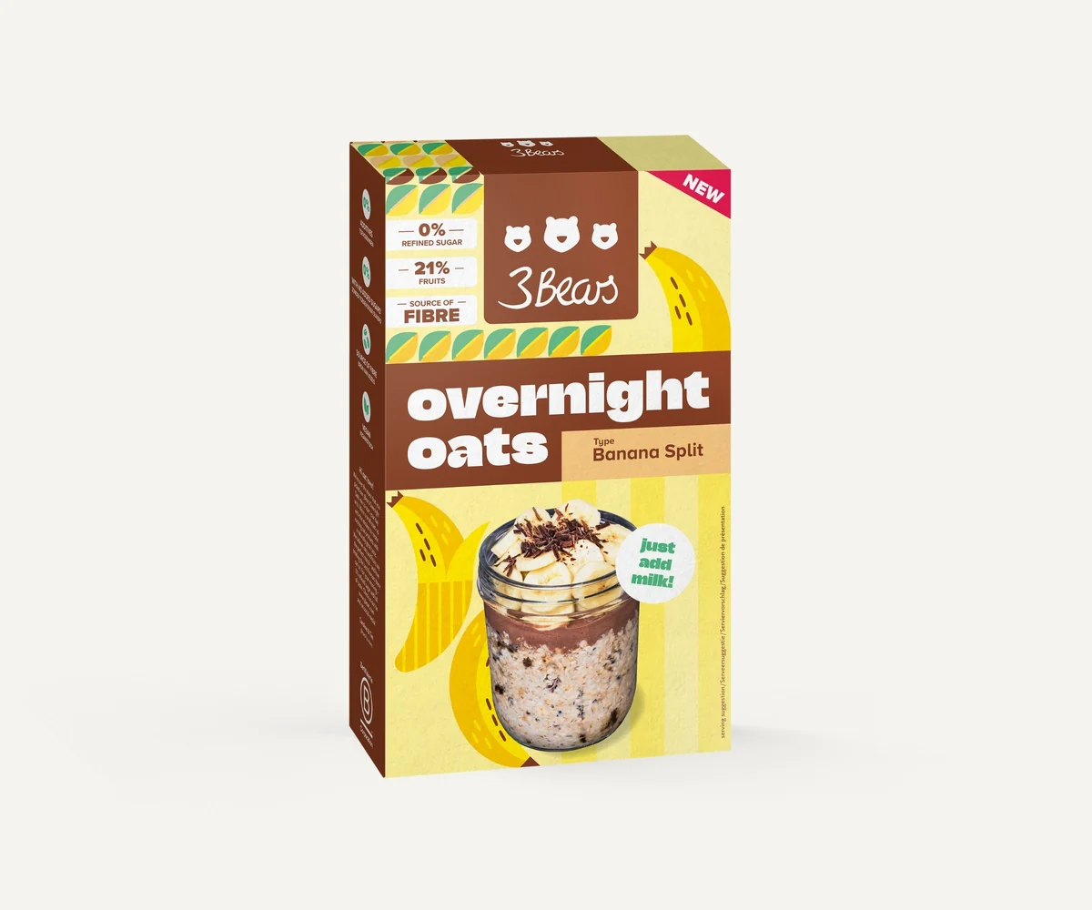 3Bears overnight oats banana split