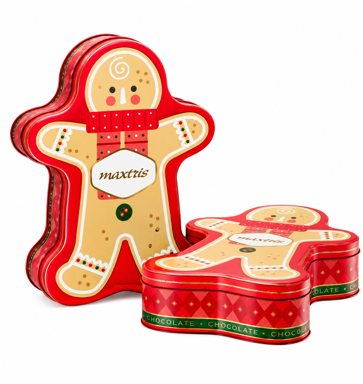 Gingerbread Man Tin Box με Εκλεκτά Σοκολατάκια
