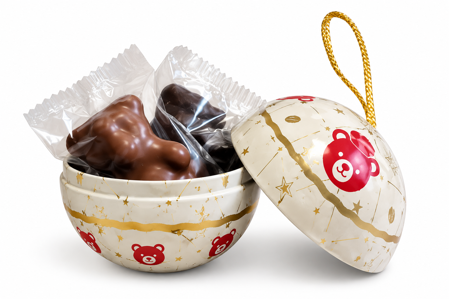Christmas Tin Bauble Maison Guinguet με Εκλεκτά Σοκολατάκια