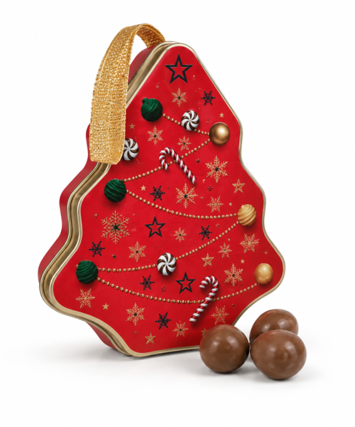 Christmas Tin Tree Maison Guinguet με Εκλεκτά Σοκολατάκια