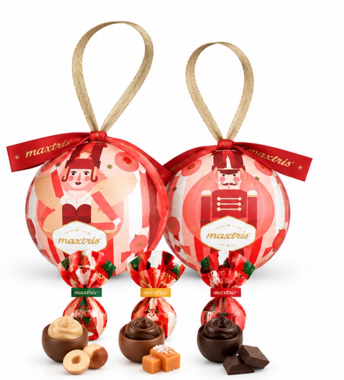 Christmas Tin Bauble Maxtris με Εκλεκτά Σοκολατάκια